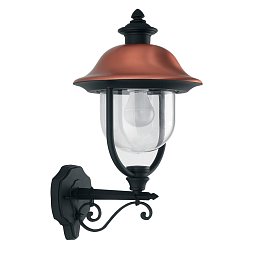 Obrázek pro produkt Venkovní nástěnné svítidlo UP VENEZIA černá/měď, 1xE27, IP44, 29 x 52,5 x 25 cm - FANEUROPE