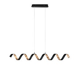 Obrázek pro produkt Závěsné svítidlo LED HELIX černá/zlatá, 30 W, 2520 lm, 4000 K, 125 × 13,5 × 120 cm - FANEUROPE
