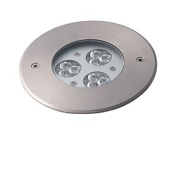 Obrázek pro produkt Pochozí venkovní LED svítidlo IRIDE DC12/24V stříbrná, hliník, 9x1 W, RGB, stmívatelné, IP67, 12,5 x 6,6 cm - FANEUROPE