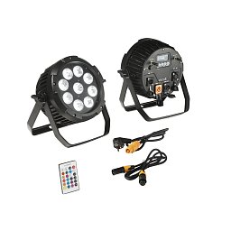 Obrázek pro produkt Venkovní reflektor LED SHOW dobíjecí 9x18 W RGBW+UV Wi‑Fi Smart Tuya DMX 512 dálkové ovládání - FANEUROPE