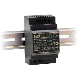 Obrázek pro produkt Driver DIN ULTRA SLIM 24 V DC 60 W 2,5 A vstup AC 85-264 V / DC 120-370 V 5,25 x 9 x 5,45 cm - FANEUROPE
