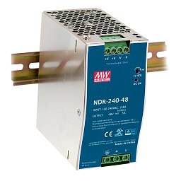 Obrázek pro produkt Driver DIN průmyslový, 1CH 24 V DC 240 W 10 A - vstup AC 90-264 V / DC 127-370 V, rozměr 6,3 x 12,52 x 11,35 cm - FANEUROPE