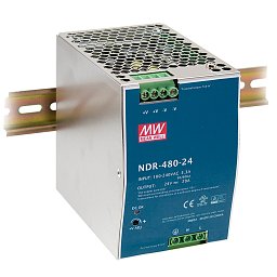 Obrázek pro produkt Driver DIN průmyslový, 1CH 24 V DC 480 W 20 A - vstup AC 90-264 V / DC 127-370 V, rozměr 8,55 x 12,52 x 12,85 cm - FANEUROPE