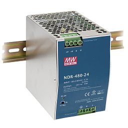 Obrázek pro produkt Driver DIN průmyslový, 1CH 48 V DC 480 W 10 A - vstup AC 90-264 V / DC 127-370 V, rozměr 8,55 x 12,52 x 12,85 cm - FANEUROPE