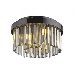 Obrázek pro produkt Stropní svítidlo KULUNKA, černá, křišťálové přívěsky, D 30 cm, - JUST LIGHT