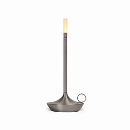 Obrázek pro produkt Designová nabíjecí stolní lampa Wick PRO grafitově šedá 120x260mm LED 1W 2600K IP65 - Graypants