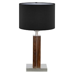 Obrázek pro produkt Stolní lampa Dana max. 60W E27 ořech olejovaný /  látka černá-matně stříbrná - HERZBLUT