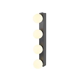 Obrázek pro produkt SUN Mirror nástěnné svítidlo pro povrchovou montáž, čtyřnásobné, 2700/3000/4000 K, tlačítko TOUCH, 18 W, IP44, černá - BIG WHITE (SLV)