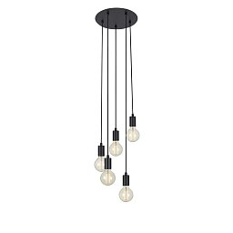 Obrázek pro produkt Sky závěsné svítidlo černé kulaté 5 lamp - Markslöjd