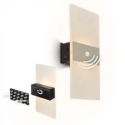 Obrázek pro produkt Aura nástěnné svítidlo - 2,5W, 100lm, nabíjecí, LED, s pohybové čidlo, matný nikl - BRILONER