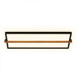Obrázek pro produkt Remsa LED stropní svítidlo, dekor dřeva, přímé a nepřímé osvětlení, 60,5 cm, černá/dřevo - BRILONER