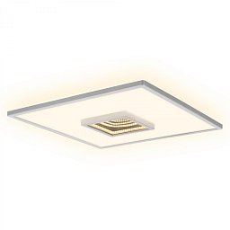 Obrázek pro produkt Toro LED stropní svítidlo, tunelový efekt, přímé a nepřímé osvětlení, matný chrom, 42x42cm - BRILONER