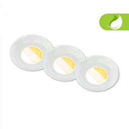 Obrázek pro produkt Klira 3ks sada LED vestavných bodových svítidel do koupelny 230V, stmívatelné, Ra90, IP44, bílé - BRILONER