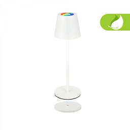 Obrázek pro produkt Cilano RGBW stolní bezdrátová lampa IP44, stmívatelná, vč. nabíjecí základny, bílá - BRILO