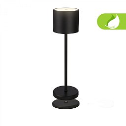 Obrázek pro produkt Sigo LED stolní lampička bezdrátová IP44, stmívatelné, s nabíjecí základnou, černá - BRILO
