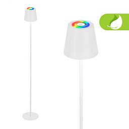 Obrázek pro produkt Coloris RGBW LED stojanová bezdrátová lampa, stmívatelná, dotykový vypínač, bílá - BRILO