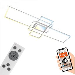 Obrázek pro produkt Ram LED stropní svítidlo, Smart, ovládání hlasem nebo v aplikaci, dálkové ovládání, hliník - BRILO