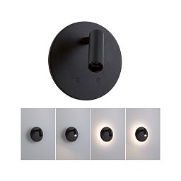 Obrázek pro produkt LED nabíjecí nástěnné svítidlo Kiora 2700K / 3,7V 0,6W / 0,7W stmívatelné černá - PAULMANN