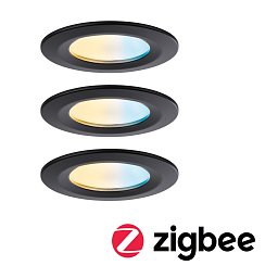Obrázek pro produkt LED vestavné svítidlo Nova Coin IP44 kruhové 78mm měnitelná bílá 3x6W 230V černá mat hliník - PAULMANN