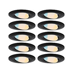 Obrázek pro produkt LED vestavné svítidlo Calla 10ks sada IP65 kruhové 90mm 30° 10x5W 230V CCT černá mat - PAULMANN