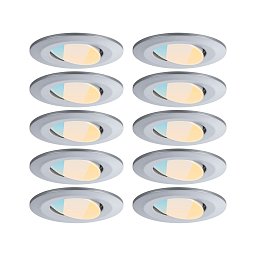 Obrázek pro produkt LED vestavné svítidlo Calla 10ks sada IP65 kruhové 90mm 30° 10x5W 230V CCT matný chrom - PAULMANN