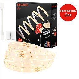 Obrázek pro produkt Pimp Your Stripe prodlužovací sada LED Strip 4m, teplá bílá, zkratitelná, On/Off - BRILONER
