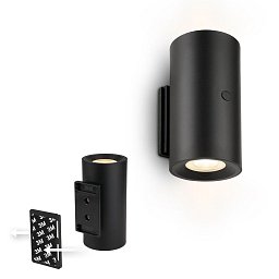 Obrázek pro produkt Isy nástěnné svítidlo - 2W, 200lm, nabíjecí, LED, dotykový vypínač, stmívatelné, černá - BRILONER
