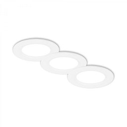 Obrázek pro produkt 3ks sada LED vestavné bodové svítidlo – pr.90mm, ploché, 3W, 230V, neutrální bílá, bílé - BRILONER
