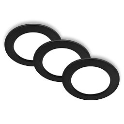 Obrázek pro produkt Jeft vestavná svítidla 120mm 3ks sada - 230V, 6W, 660lm, LED, neutrální bílá, černá - BRILONER