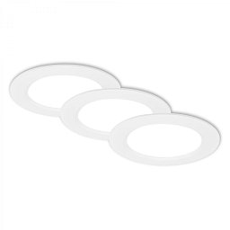 Obrázek pro produkt 3ks sada LED vestavné bodové svítidlo – pr.120mm, ploché, 6W, 230V, neutrální bílá, bílé - BRILONER