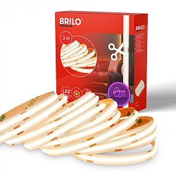 Obrázek pro produkt COB LED Strip 3m, samolepící, teplá bílá, bílé - BRILO