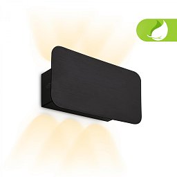 Obrázek pro produkt LED nabíjecí nástěnné svítidlo 17x9 cm – bezdrátové, stmívatelné, Up/Downlight, dotykový vypínač, černá - BRILO