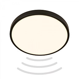 Obrázek pro produkt Chet LED stropní svítidlo IP54, 3m dosah čidla, pohybové čidlo, černá - BRILO