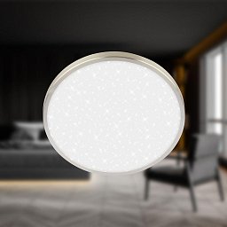 Obrázek pro produkt Competo stropní svítidlo pr.24 cm - 12W, 1300lm, LED, neutrální bílá, matný nikl - BRILO