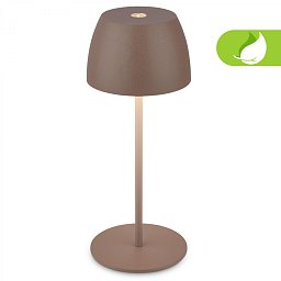 Obrázek pro produkt LED nabíjecí stolní lampička Serina Mini, bezdrátová, 20cm, IP44, 2,5W, stmívatelné, dotykový vypínač, písková hnědá - BRILO