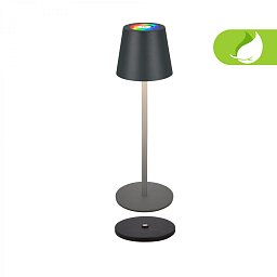 Obrázek pro produkt Cilano RGBW stolní lampa na baterie IP44, stmívatelné, s nabíjecí základnou, antracit - BRILO