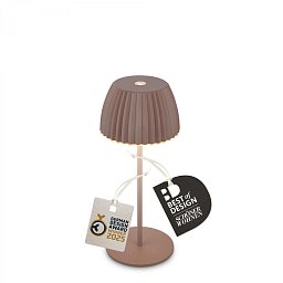 Obrázek pro produkt Nabíjecí stolní lampa Riffle Mini - 20 cm, 1,5W, 150lm, LED, stmívatelné, dotykový vypínač, hnědé - BRILO