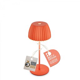 Obrázek pro produkt Nabíjecí stolní lampa Riffle Mini - 20 cm, 1,5W, 150lm, bezdrátová, LED, stmívatelné, dotykový vypínač, oranžová - BRILO