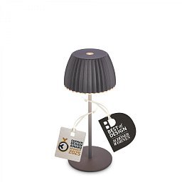 Obrázek pro produkt Nabíjecí stolní lampa Riffle Mini - 20 cm, 1,5W, 150lm, bezdrátová, LED, stmívatelné, dotykový vypínač, antracit - BRILO