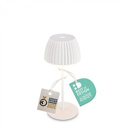 Obrázek pro produkt Nabíjecí stolní lampa Riffle Mini - 20 cm, 1,5W, 150lm, bezdrátová, LED, stmívatelné, dotykový vypínač, bílé - BRILO