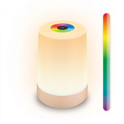 Obrázek pro produkt Nubsi stolní lampička - 2,8W, 280lm, nabíjecí, LED, stmívatelné, RGB+W, béžová mat - BRILO