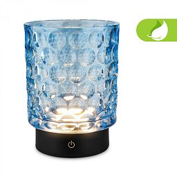 Obrázek pro produkt Sunora LED stolní lampička bezdrátová IP44, stmívatelné, dotykový vypínač, modrá - BRILO