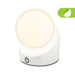 Obrázek pro produkt Sora Mini LED stolní lampička bezdrátová IP54, stmívatelné, dotykový vypínač, bílá - BRILO