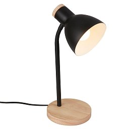 Obrázek pro produkt Prep stolní lampička - s vypínačem, E14 patice, max. 10W, černá / dřevo - BRILO