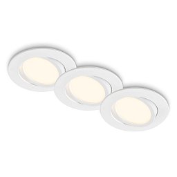 Obrázek pro produkt Piwo vestavná svítidla 68mm 3ks sada - 230V, 4,7W, 400lm, nastavitelné, teplá bílá, bílá - BRILO