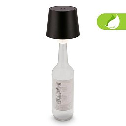 Obrázek pro produkt Bota lampička na láhev - 1,8W, 120lm, nabíjecí, LED, stmívatelné, dotykový vypínač, teplá bílá, černá - BRILO