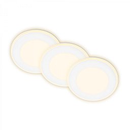 Obrázek pro produkt Gima 3ks sada LED vestavné bodové svítidlo, 3 krokové ovládání, bílé - BRILO