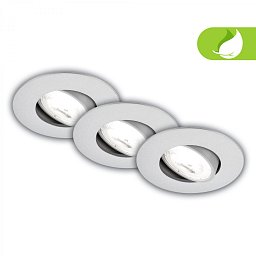 Obrázek pro produkt 3ks sada LED vestavné bodové svítidlo EEK A  2W, 230V, nastavitelné, ultraploché, 90mm, matný chrom - BRILO