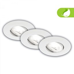 Obrázek pro produkt 3ks sada LED vestavné bodové svítidlo EEK A 90mm, nastavitelné, ploché, 2W, 4000K, bílé - BRILO