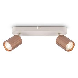 Obrázek pro produkt Skaft stropní bodové svítidlo - GU10 patice, max. 9W, nastavitelné, kávová, 2-ramenné - BRILONER